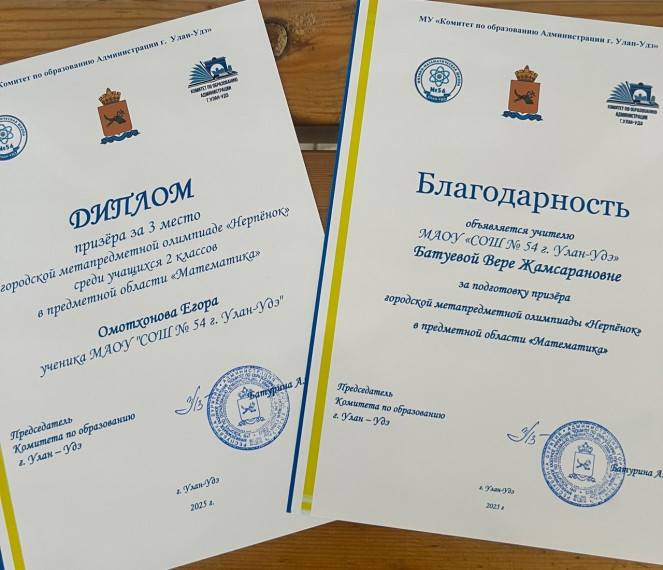 Призеры городской межпредметной олимпиады «Нерпенок», посвященной Году защитника Отечества.